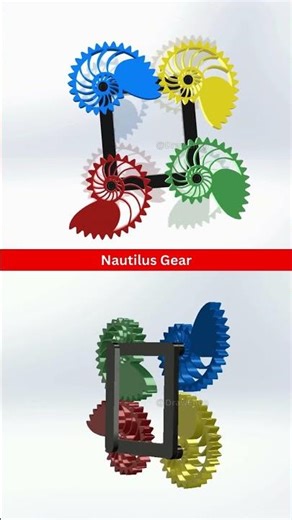 Nautilus Gear #engineering #mechanism #mechanical #fibonacci #geartrain #cad #shortvideo #machinist