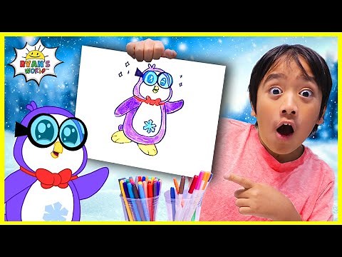 How to to Draw Peck The Penguin for Kids with Ryan's World!