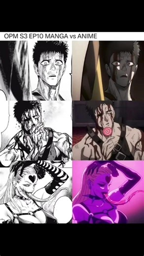 Manga hits different… but anime adds the vibe 🔥OPM S3 EP10 — same scene, totally different impact ⚡