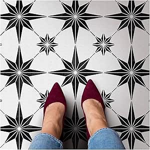 Cutting Edge Stencils Star Tile Stencil - Large Floor Stencils for Painting - Reusable Mylar Floor & Wall Paint Stencil - DIY Home Makeover Decor (Large 12x12)