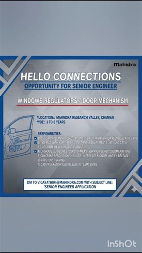 job opening in chennai mahidra #mahindra #hiring #mechanic #careers #interview#jobopening