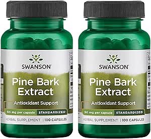 Swanson Pine Bark Extract 50 Milligrams 100 Capsules (2 Pack)