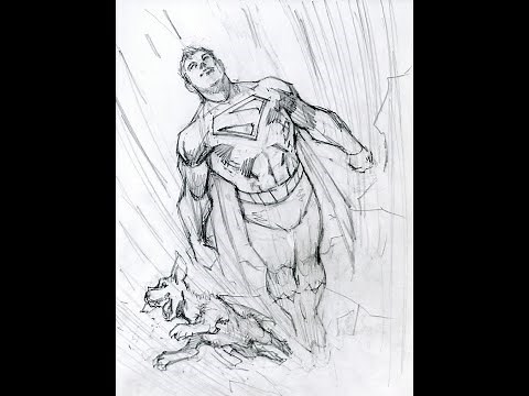 SUPERMAN and KRYPTO (like) Livestream SKETCHING