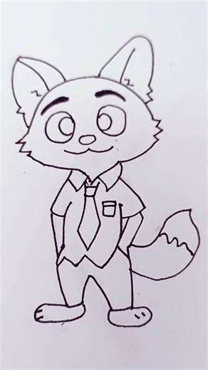 Cute Fox Cartoon Drawing | Easy Line ArtSimple Fox Line Art for Beginners #art #drawing #relaxingart