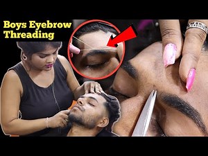 Boys Eyebrows Threading By Lady Barber || Easy Threading Tutorial || Step By Step Threading