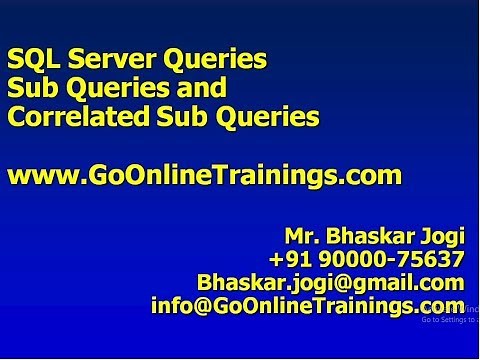 09 SQL Server Queries - Sub Queries and Correlated Sub Queries