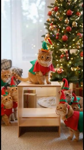 Adorable Cats Assemble Christmas Gift Furniture #cats #christmas