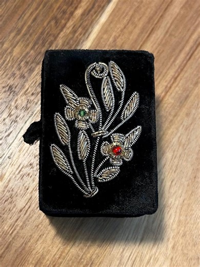 Vintage 1990's Black Velvet Jewelry Box With Floral Motif From India 2" X 3" - Etsy