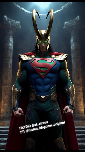 😱 Epic Fusion of Superman and Loki 🤯 #aiart #fusion #hybrid #superman #dc