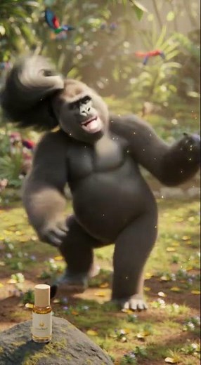 This Gorilla Found the Secret to Shiny Hair 🦍✨ | GlowRoot Hair Oil Magic!