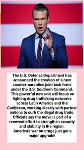 3K views · 11 reactions | Pentagon Launches New Counter-Narcotics Task Force to Combat Drug Trafficking in Latin America. #Pentagon #USDefense #SouthernCommand #CounterNarcotics #DrugTrafficking #BreakingNews #LatinAmerica #Caribbean #GlobalSecurity #USMilitary #WarOnDrugs #DefenseNews | The World Update | Facebook