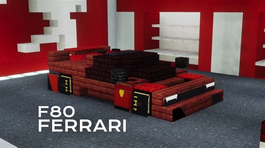 教你在MC造一台 法拉利 新马王 F80【cars in minecraft】