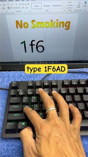 Computer Shortcut Key for No-Smoking Symbol #trending #keyboard #symbols #msoffice