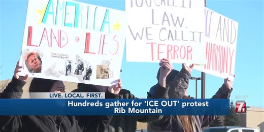 Hundreds gather in Rib Mountain for 'ICE OUT' protest