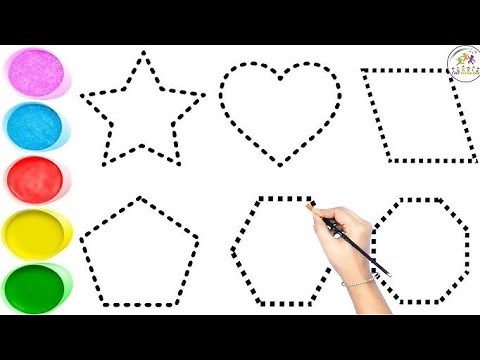 Learn 2D Shapes for Kids! 🔵⭐ Trace & Draw Circle, Star, Square, Heart, Triangle & Oval | FufiArts