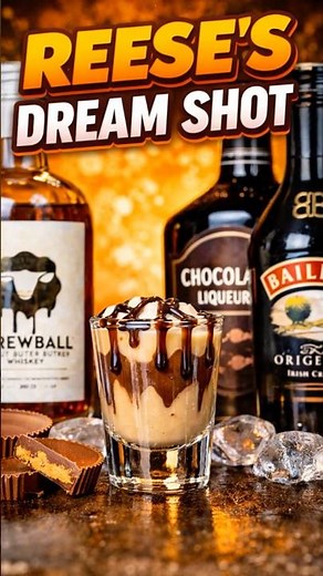 Peanut Butter Cup Shot: So Easy! #ShotRecipe #CocktailShorts #PartyDrinks #QuickRecipe