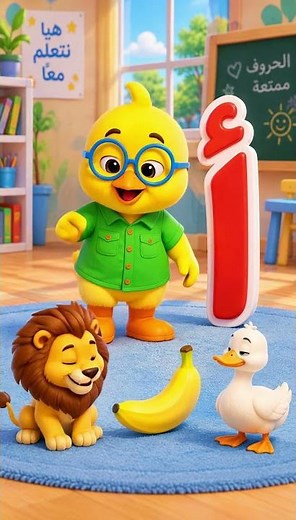 تعليم حرف الألف للأطفال 🦁 | أَ أَسَد 🐥 | تعلّم الحروف #Shorts