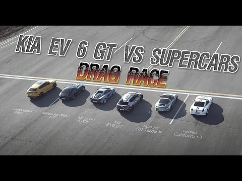 KIA EV6 GT VS supercars Drag race