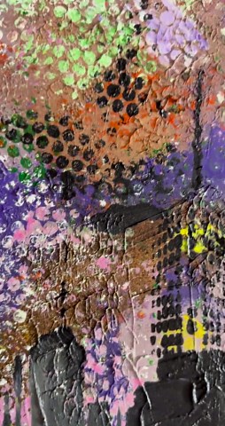 Abstract Manhattan Skyline Painting, Bubble Texture Pop Art, Acrylic on Poster Board - Etsy