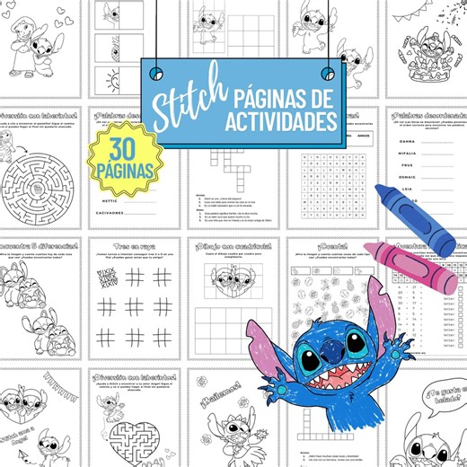 Páginas De Actividades De Lilo Y Stitch. Actividades Escolares De Stitch Para Niños. Hojas Para Colorear De Stitch. Juegos De Laberintos. - Etsy