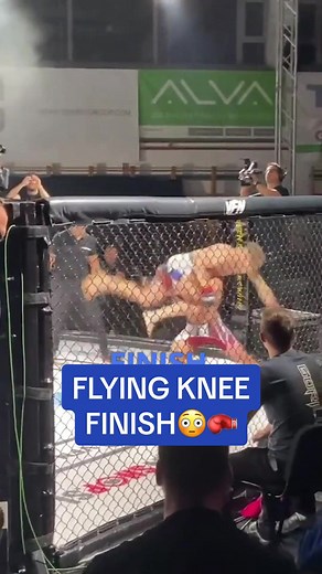 MMA Fighter's Epic Victory with a Flying Knee