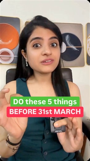 CA Bhagyashree Thakkar • Finance on Instagram: "⚠️ Don’t miss this 31st March deadline! Here’s what you MUST do: ✅ Update FASTag KYC  Invest under 80C & save ₹1.5L tax  Submit Form 12BB to employer ‍ Check out Mahila Samman Saving Scheme – 7.5% returns! ⚡ Buy your EV before March 31st & claim extra tax deduction ⏳ Hurry! Time’s running out… Share with friends & family now"