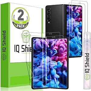 IQShield Screen Protector Compatible with Samsung Galaxy Z Fold 3 (2-Pack) Anti-Bubble Clear TPU Film