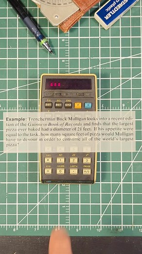 Pizza Math on HP-25 Calculator