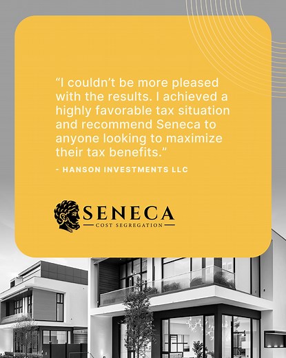 Real estate investors—stop overpaying! A Cost Segregation Study can help you maximize deductions and increase cash flow. Get started with a free consultation today! | Seneca Cost Segregation | Facebook