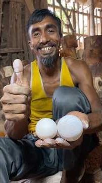 Traditional Wooden Craft: Eco-friendly Egg Made of Wood. 😱 #shorts