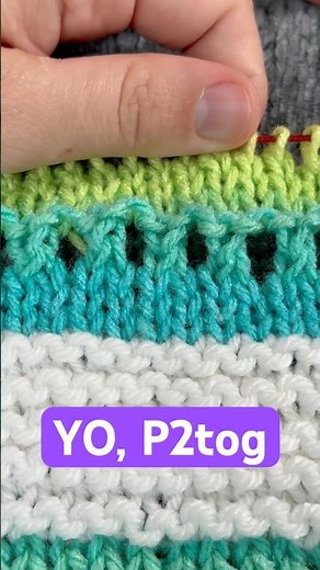 YO, P2tog • Knitting Tutorial