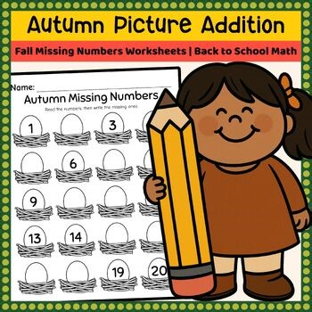 Autumn Missing Numbers Worksheets | Fall Number Chart Practice 1–20