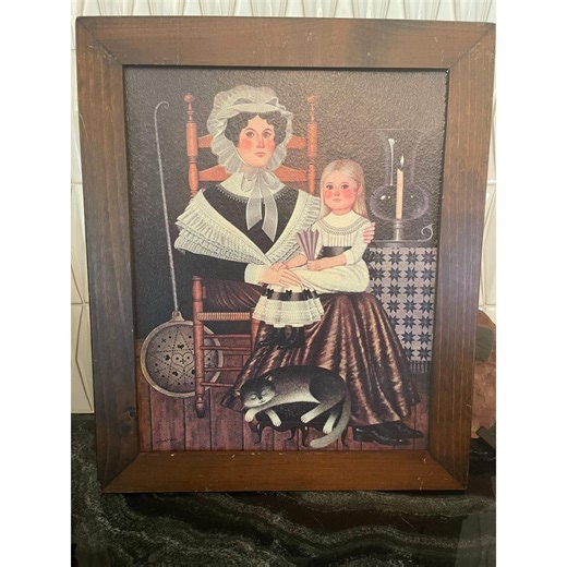 Charles Wysocki - Art Print Mother & Daughter Folk Art Framed 24" X 20" W. Frame - Etsy