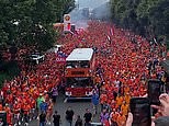 Netherlands bus parade takes over Dortmund ahead of semi-final against England