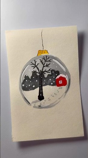 Cozy Snow Globe Drawing ❄️✨ | Easy Christmas Sketch