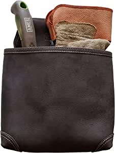 R Dawg Top Grain Leather Single Tool Pouch - 3 Inch Slit for Belts - Extra Thick Heavy Duty Leather - Nail and Tool Holder - Made for Professionals