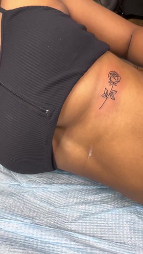 Rose lining rose tattoo under boobs #tattoolore #sainz #bramptontattoos #torontotattoos #art