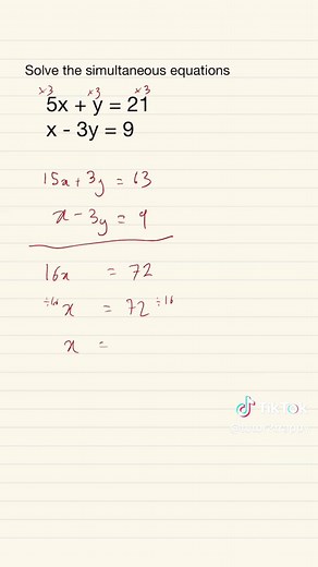 Solving Simultaneous Equations for Math GCSE 2023 Exam