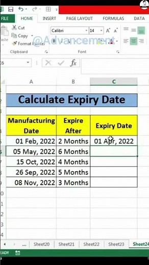 📅 Calculate Expiry Date in Excel Easily! #ExcelTips