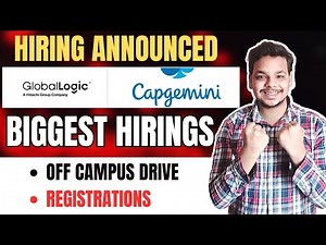 Globallogic , Capgemini Hiring Announced | Off Campus Drive | 2025, 2024 Batch Hiring | Freshers