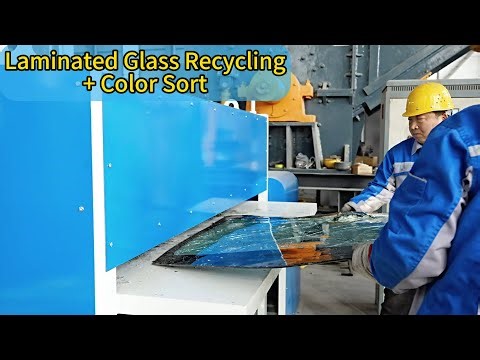 How to Recycle Laminated Glass? | Glass Recycling Line + Optical Color Sorter