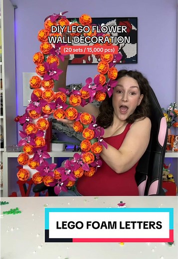 building LEGO flower foam letters 🤗 #gifted #lego #legoflowers #babyshower #legodecor @LEGO