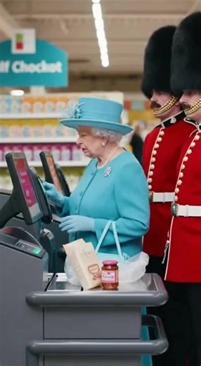 Parody: Queen Elizabeth at Self Checkout