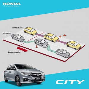 113K views · 163 reactions | Stay in control with the Honda City. Equipped with Anti-Lock Braking System (ABS), it prevents the wheels from locking up during emergency braking situations, giving you better control of your vehicle so you can steer away to safety. Learn more about the City's safety features here: https://www.honda.com.my/model/safety/city | Honda Malaysia | Facebook