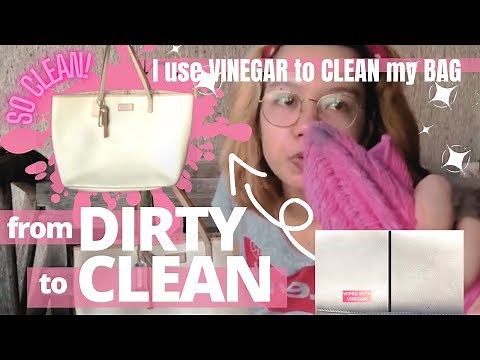How to CLEAN DIRTY WHITE LEATHER BAG w/ VINEGAR by rovingroxieVLOGS