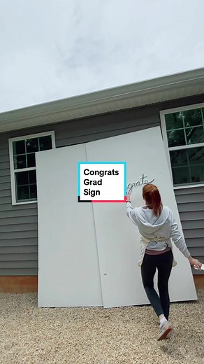 DIY Foam Board Grad Party Backdrop with Congrats Grad Sign