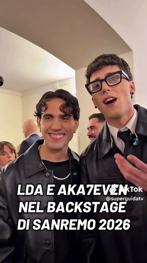 LDA e AKA7even nel backstage di Sanremo 2026