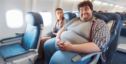 What to Do When Seated Next to a Fat Person on a Plane?