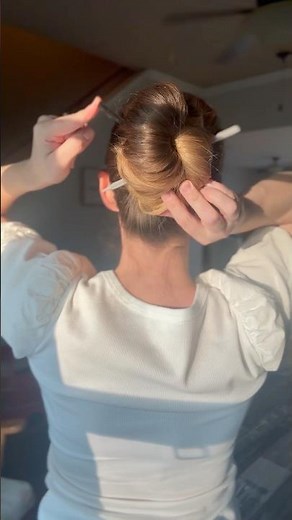 Easy But tutorial with hair sticks #hairsticks #bun