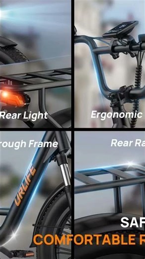 URLIFE 1000W E20 Electric Bike | 48V 13Ah Removable Battery, 7-Speed E-Bike with Dual Disc Brake